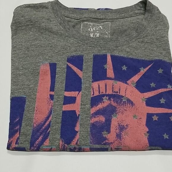 🎁5/$25 G21 New York Graphic Tee Shirt Women's Size Medium Short Sleeve Grey - Picture 5 of 5